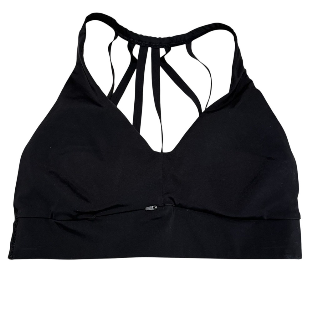 Athleta Suryana Strappy Sports Bra‎ Womens 32B C Black Pilates Athletic Padded